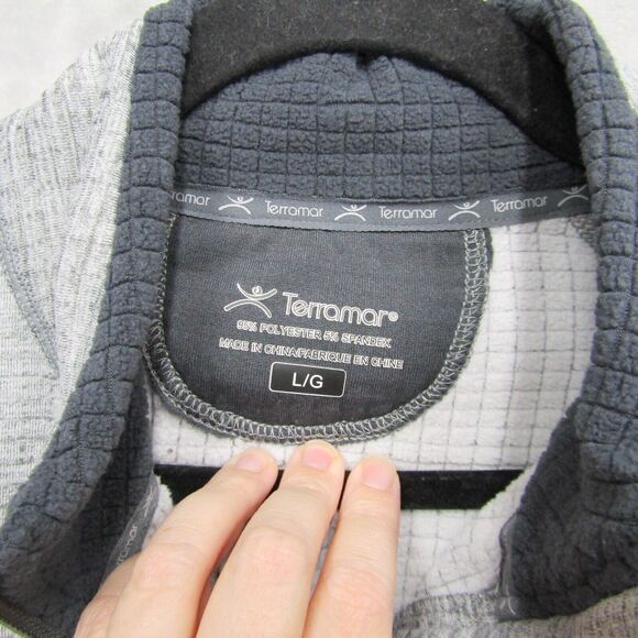 Terramar Sweater Mens Large 3.0 Ecolator Performance 1/4 Zip Shirt Gray - Picture 9 of 15